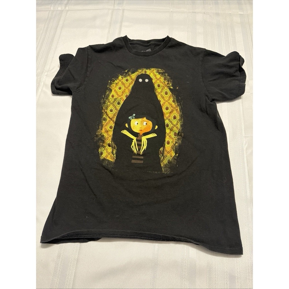 Coraline Laika Studios Graphic T-Shirt Black Short Sleeve Crew Neck Small